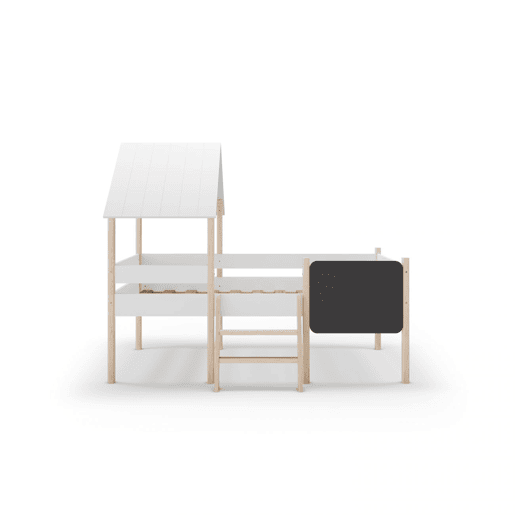 Cama da cabana de Mokibed Blanco mate - Oak 202 x 150 x 110 cm
