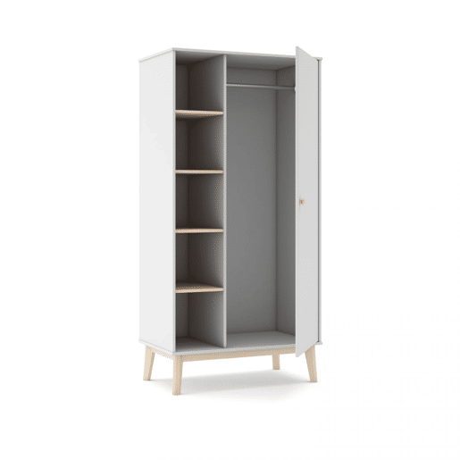 Roupeiro Misty Breeze Blanco mate - Oak 90 x 181 x 52 cm
