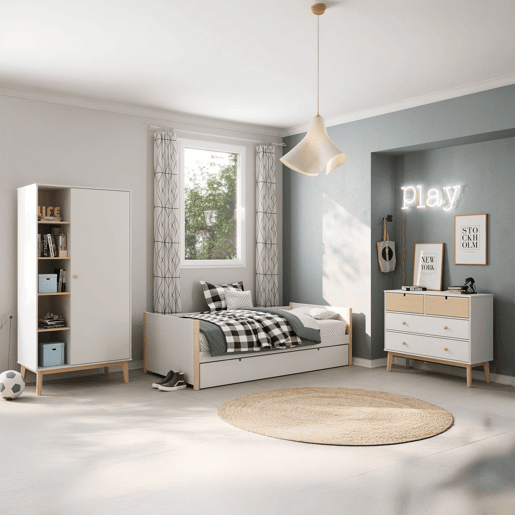 Roupeiro Misty Breeze Blanco mate - Oak 90 x 181 x 52 cm