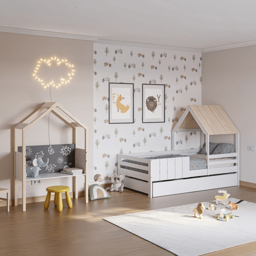Cama da cabana Koti Blanco - Oak 201,2 x 151,8 x 114,1 cm