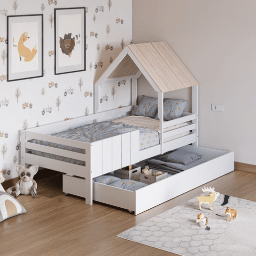 Cama da cabana Koti Blanco - Oak 201,2 x 151,8 x 114,1 cm