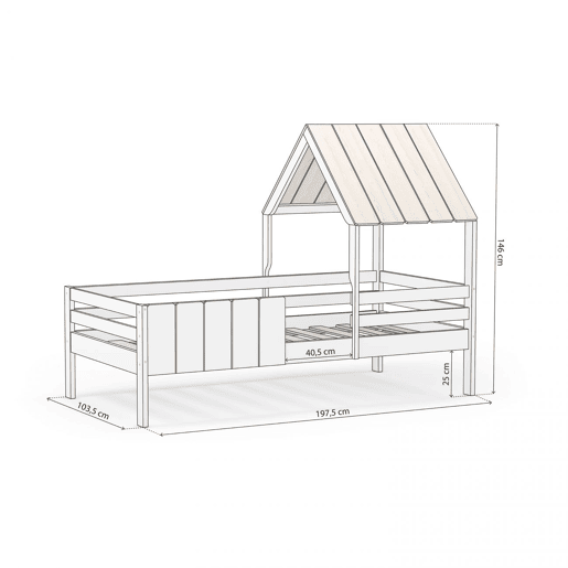 Cama da cabana Koti Blanco - Oak 201,2 x 151,8 x 114,1 cm