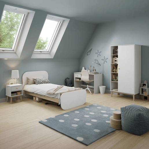 Secretária Misty Breeze Blanco mate - Oak 110 x 75 x 55 cm