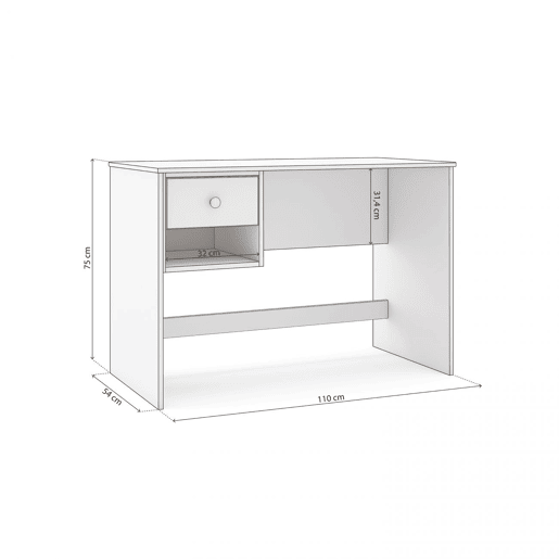 Secretária Misty Breeze Blanco mate - Oak 110 x 75 x 55 cm