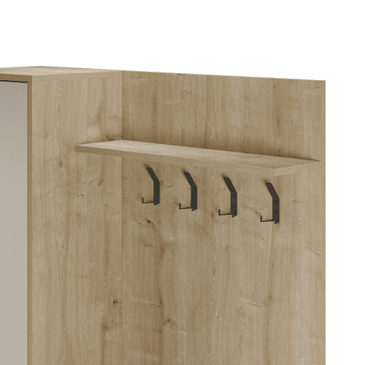 Móvel de corredor Vesta com bengaleiro Roble Beige 108 x 195,3 x 35 cm