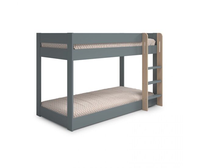 Litera con escalera incorporada en verde salvia y oak 90x190 cm firwood verde salvia - oak 197 x 131,5 x 107,5 cm