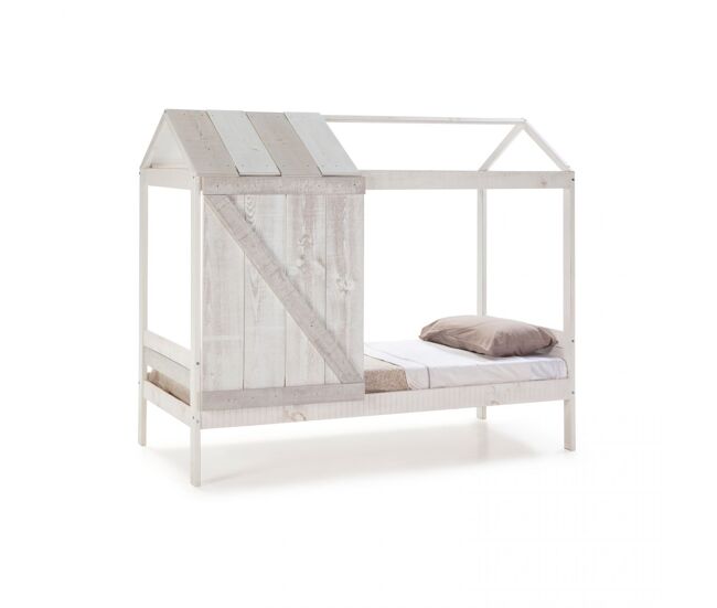 Cama cabaña con efecto envejecido en vintage y grayscale 101,7x197,6 cm barnie vintage - grayscale 197,6 x 174,8 x 101,7 cm