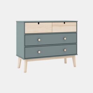 Cómoda Misty Cloud 4 gavetas Verde Salvia - Oak 100 x 81 x 40 cm