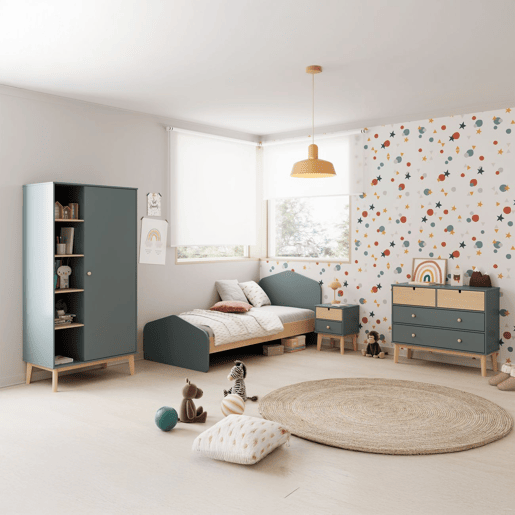 Cómoda Misty Cloud 4 gavetas Verde Salvia - Oak 100 x 81 x 40 cm