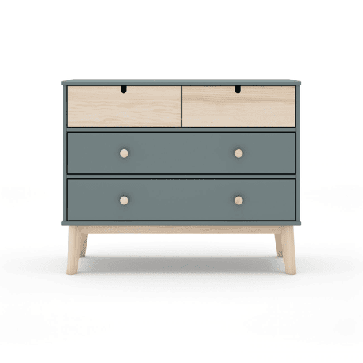 Cómoda Misty Cloud 4 gavetas Verde Salvia - Oak 100 x 81 x 40 cm