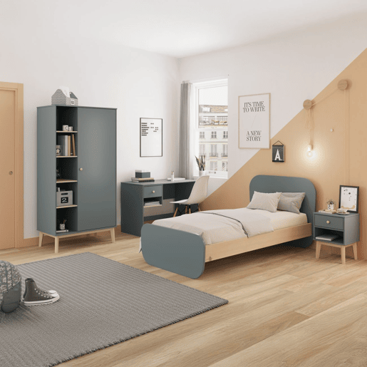 Cama Misty Breeze Verde Salvia - Oak 195,4 x 90 x 101,3 cm