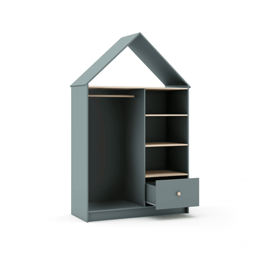 Roupeiro para jovens Misty Cloud Verde Salvia - Oak 110 x 180 x 45 cm