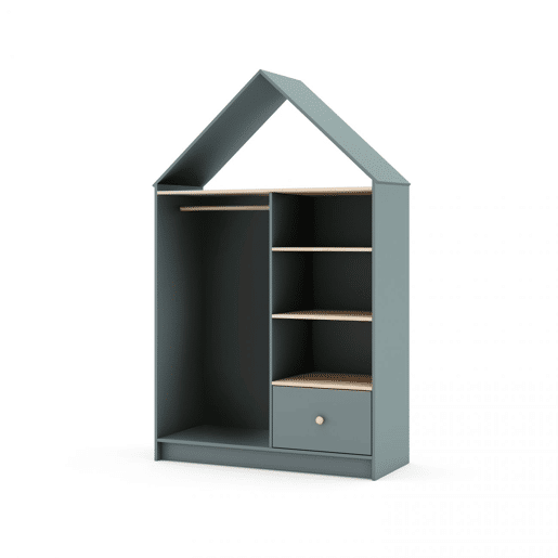 Roupeiro para jovens Misty Cloud Verde Salvia - Oak 110 x 180 x 45 cm