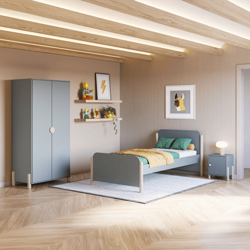 Cama juvenil Misty Dawn Verde Salvia - Oak 200 x 70 x 92 cm