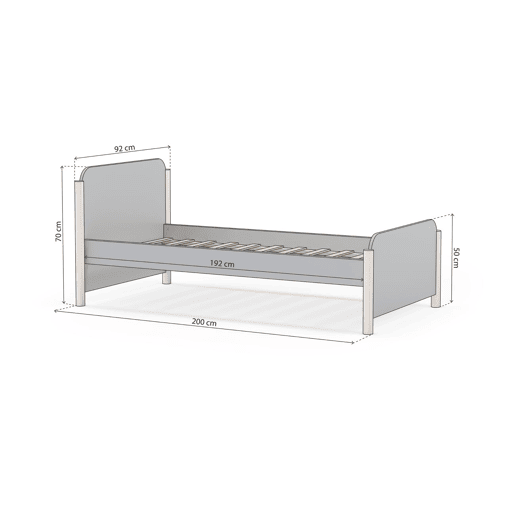 Cama juvenil Misty Dawn Verde Salvia - Oak 200 x 70 x 92 cm