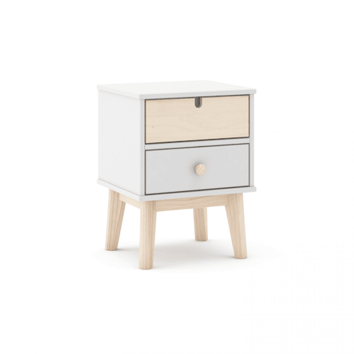Mesa de cabeceira Misty Cloud Blanco mate - Oak 40 x 51,3 x 35 cm
