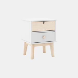 Mesa de cabeceira Misty Cloud Blanco mate - Oak 40 x 51,3 x 35 cm