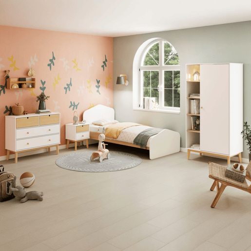 Mesa de cabeceira Misty Cloud Blanco mate - Oak 40 x 51,3 x 35 cm