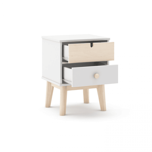 Mesa de cabeceira Misty Cloud Blanco mate - Oak 40 x 51,3 x 35 cm