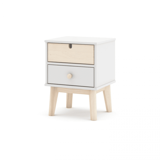 Mesa de cabeceira Misty Cloud Blanco mate - Oak 40 x 51,3 x 35 cm