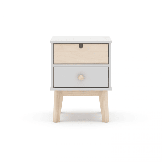 Mesa de cabeceira Misty Cloud Blanco mate - Oak 40 x 51,3 x 35 cm
