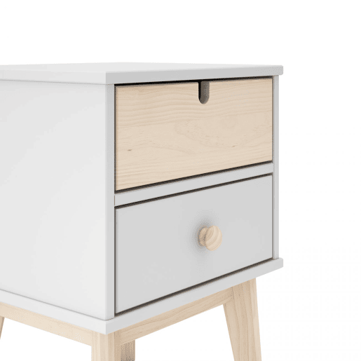 Mesa de cabeceira Misty Cloud Blanco mate - Oak 40 x 51,3 x 35 cm