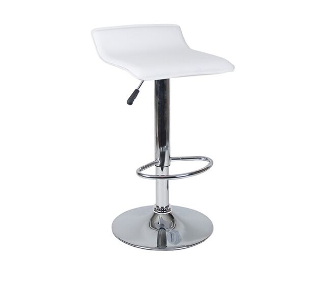 Acomoda textil – taburete acolchado con altura ajustable y soporte estable para cocina o barra. (blanco)