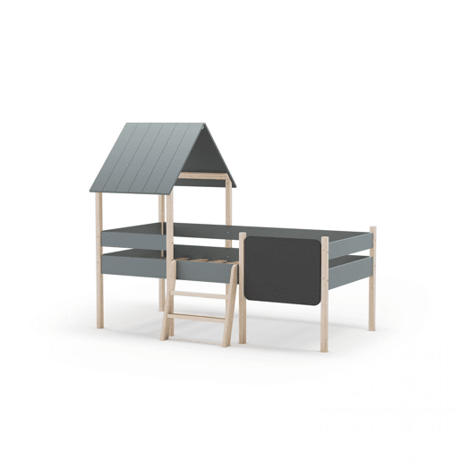Cama da cabana de Mokibed Verde Salvia - Oak 202 x 150 x 110 cm