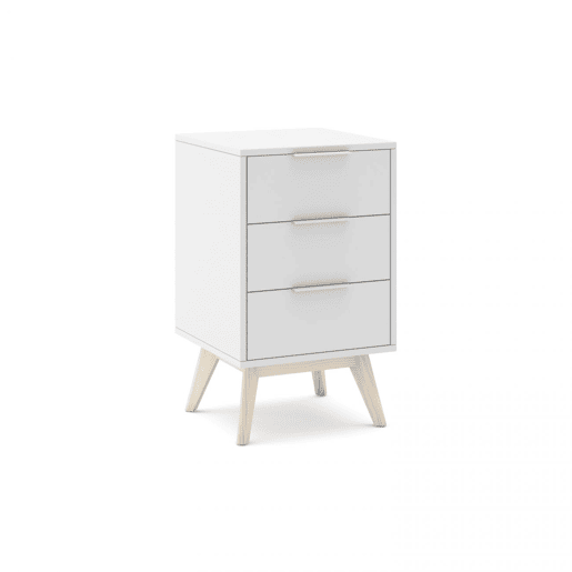 Mesa de cabeceira Numa 3 gavetas Blanco mate - Oak 40 x 65,5 x 35 cm
