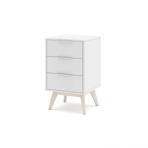 Mesa de cabeceira Numa 3 gavetas Blanco mate - Oak 40 x 65,5 x 35 cm