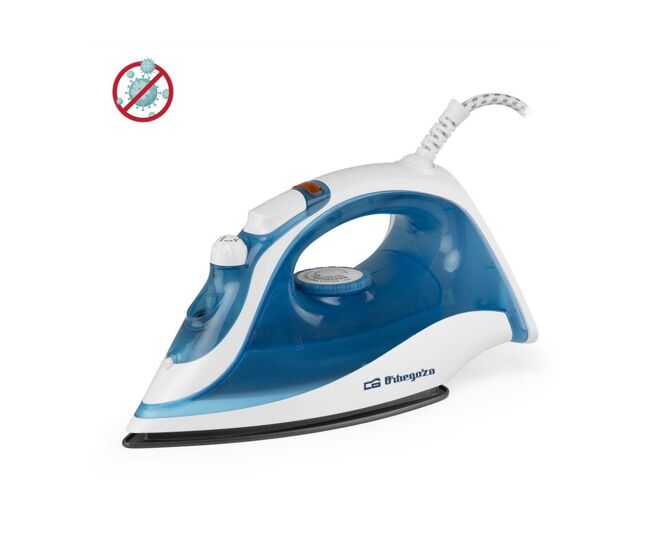 Plancha de vapor orbegozo sv2025 2000w antiadherente azul/blanco