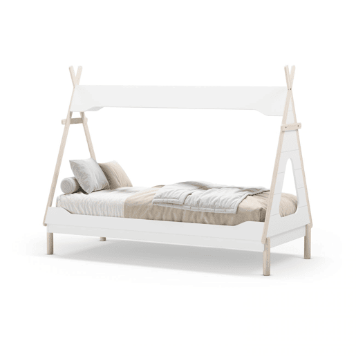 Cama cabaña tipi Nest Blanco mate - Oak 210 x 165 x 104 cm