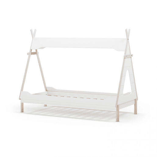 Cama cabaña tipi Nest Blanco mate - Oak 210 x 165 x 104 cm