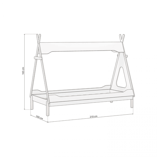 Cama cabaña tipi Nest Blanco mate - Oak 210 x 165 x 104 cm