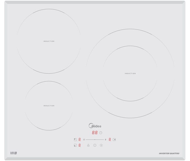 Induccion midea mih740t278w1 60cm 3 zonas blanco