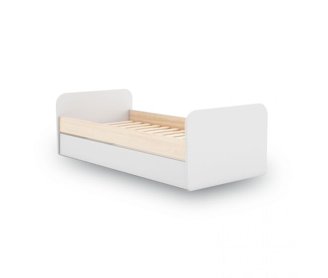 Cama nido juvenil con cabecero en blanco y oak soft 102x205,4 cm misty breeze blanco - oak soft 205,4 x 65 x 102 cm