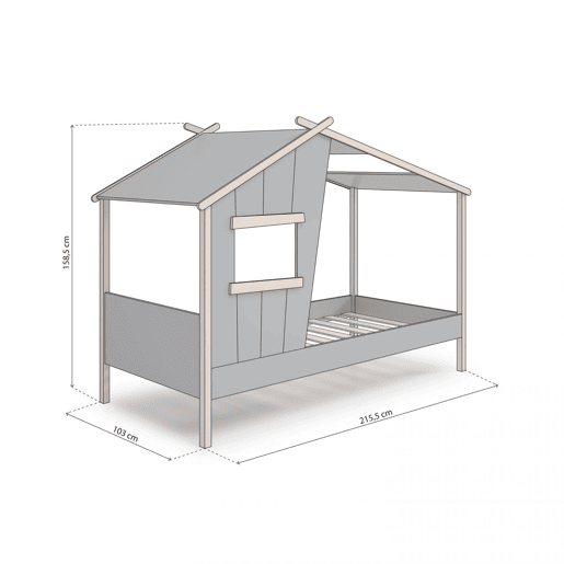 Cama de cabina Hutbed Verde Salvia - Oak 215,5 x 158,5 x 103 cm