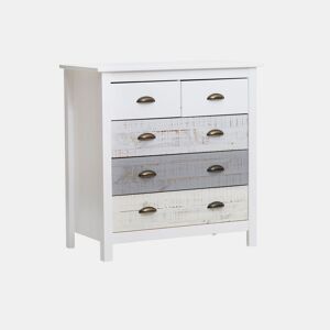 Cómoda Ocean 5 gavetas Blanco - Vintage Colors 79 x 80 x 40 cm