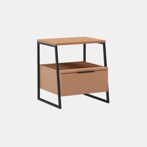 Mesa de cabeceira Oksa Terracota - Negro 45 x 50 x 40 cm