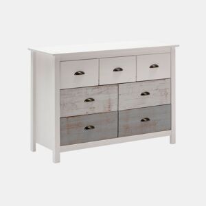 Cómoda Ocean 7 gavetas Blanco - Vintage Colors 110 x 80 x 40 cm