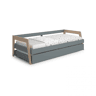 Cama embutida para jovens com barreira lateral 96,5 x 210,5 cm Misty Haze Verde Salvia - Oak 210,5 x 59,5 x 96,5 cm
