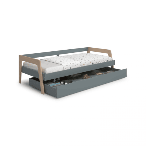 Cama de casal júnior Misty Haze Verde Salvia - Oak 210,5 x 59,5 x 96,5 cm