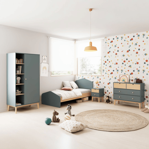 Cama juvenil Misty Cloud Verde Salvia - Oak 195,4 x 90 x 100 cm