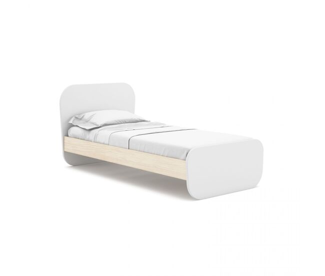 Cama juvenil con cabecero en blanco y oak soft 101,3x195,4 cm misty breeze blanco - oak soft 195,4 x 90 x 101,3 cm