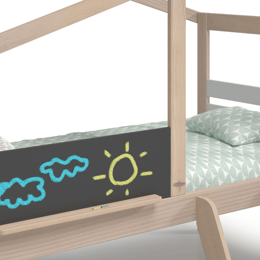 Cabina-cama Rushi com escorrega Blanco mate - Oak 204,9 x 147 x 187,3 cm