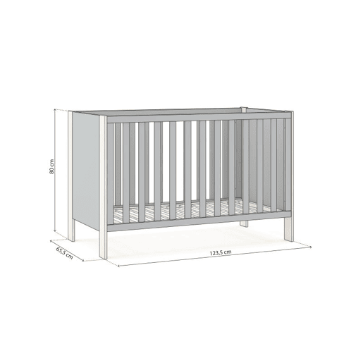 Berço Misty Breeze Verde Salvia - Oak Soft 123,2 x 80 x 65,5 cm
