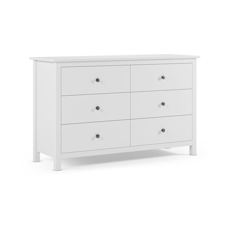 Cómoda bay 6 cajones blanco 130 x 80 x 45 cm