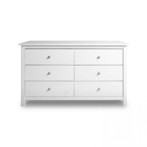 Cómoda com 6 gavetas, robusta e com um design intemporal, 130 x 80 cm, Bay Branco 130 x 80 x 45 cm Cómoda com 6 gavetas, robusta e com um design intemporal, 130 x 80 cm, Bay Branco 130 x 80 x 45 cm