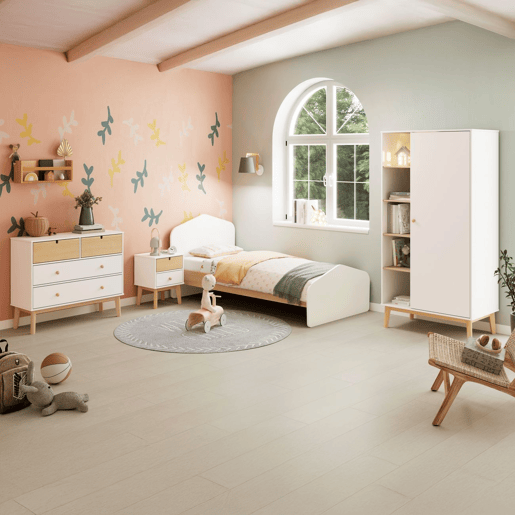 Cómoda Misty Cloud 4 gavetas Blanco mate - Oak 100 x 81 x 40 cm