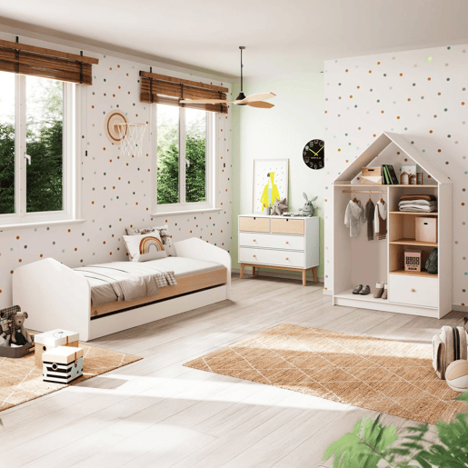 Cómoda Misty Cloud 4 gavetas Blanco mate - Oak 100 x 81 x 40 cm